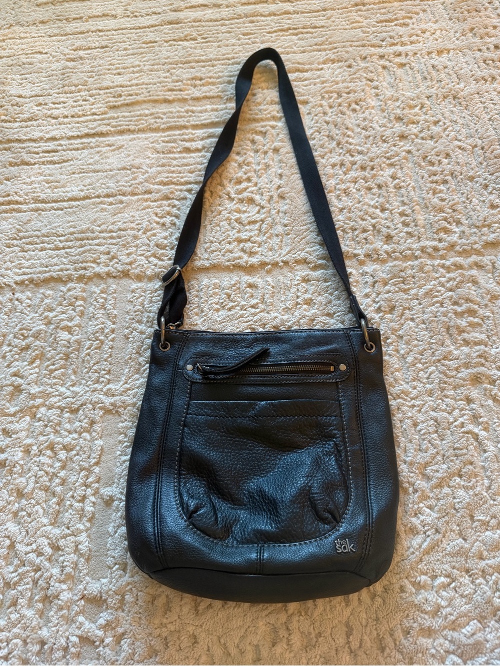 The Sak Black Pebbled Leather Shoulder Bag